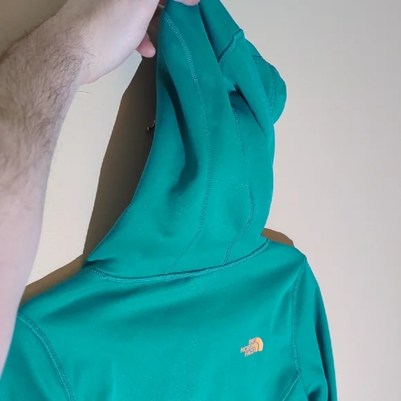 The North Face Green Hoodie with Orange Logo Size Small - Picture 5 of 9
